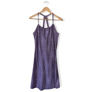 Prana Quinn Halter Dress Sz L Purple Print Activewear